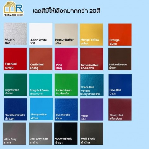 เฉดสีมีให้เลือกมากกว่า 20 สี